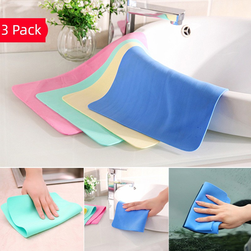 Water Absorption Oil-Free Dish Towel Lint-Free Car Glass Cloth Faux Deerskin Rag Kitchen Oil Removal Dishcloth