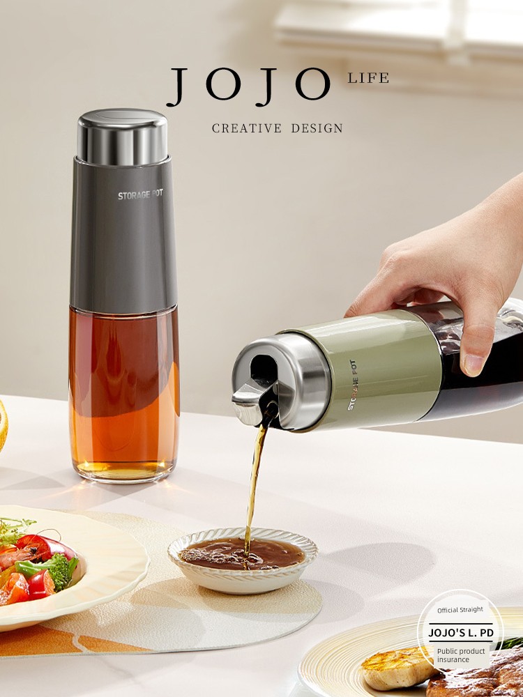 Jojo's L. Pd. Mr. Grocery. Stainless Steel Oiler Borosilicate Glass Oil Bottle High Temperature Resistant | Flap