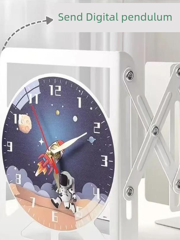 Jujiajia Ins Mute Clock Creative Fashion Quartz Clock Minimalist Clock Bedroom Flexible Bookend Storage Box Storage Rack