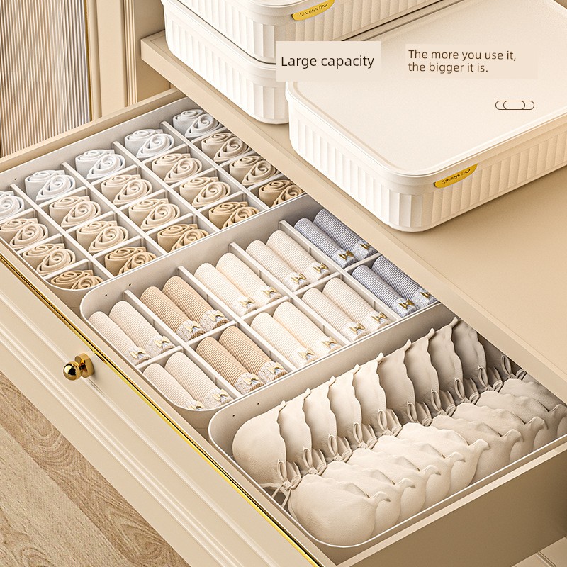 Intimates Storage Box Panty Socks Finishing Box For Home Wardrobe Storage Fantastic Close-Fitting Bra More than Grid Storage Box Storage Box