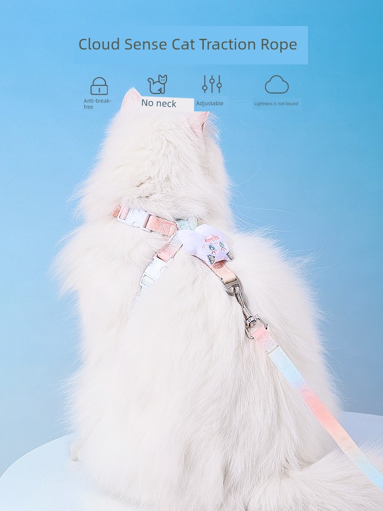 Cat Pulling Rope Anti Breaking Loose Special Kitten Walking Cat Handy Gadget Cat Walking CAT I-Shaped Anti Breaking Loose Cat Rope