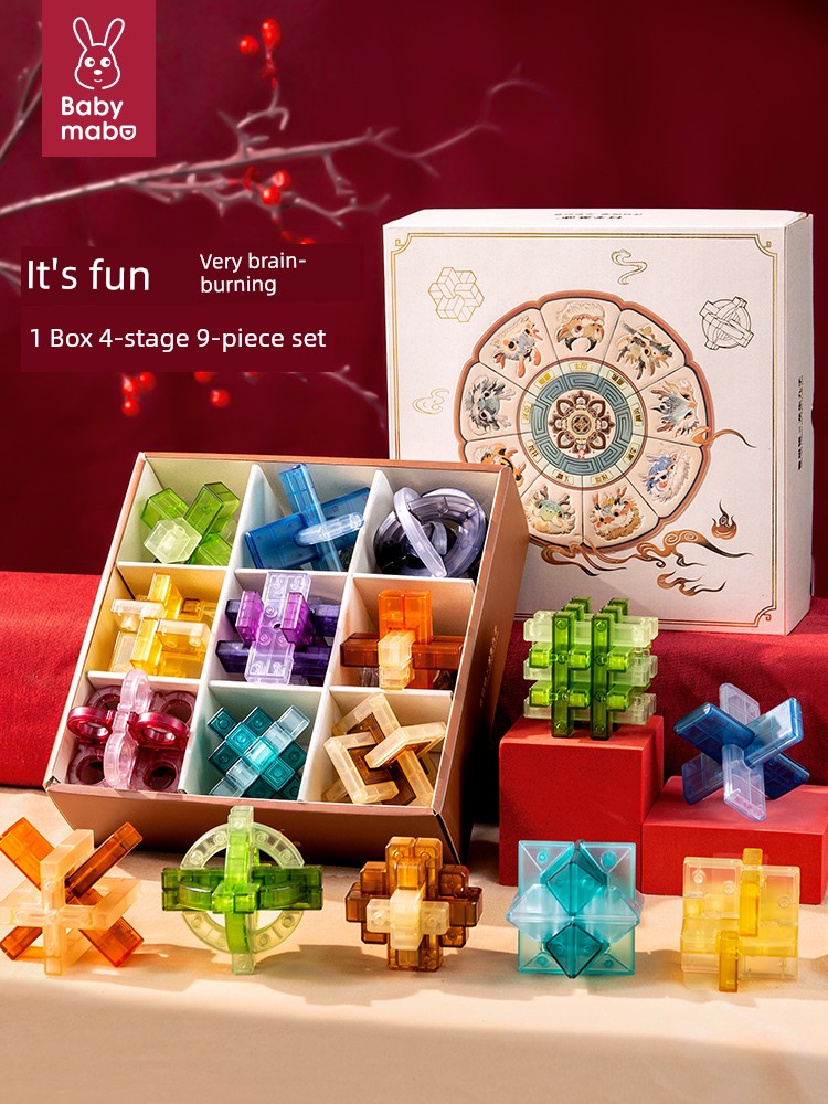 12-Year-Old Primary School Student Unclasp Mortise and Mortise Building Blocks Burr Puzzle