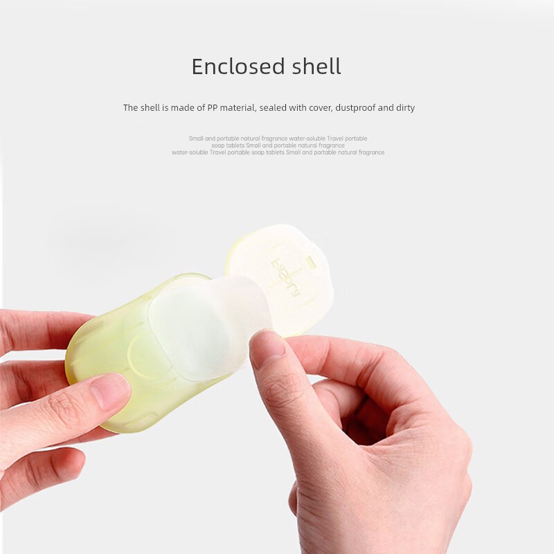 High-quality Soap Paper Travel Pack (50 Pieces in a Box) Portable Soap Slice Outdoor Cleaning Soap Sheet Hand Washing Soap