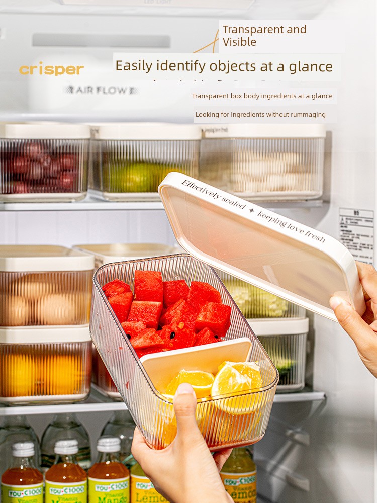 Контейнер для хранения продуктов и овощей с дренажем, холодильник