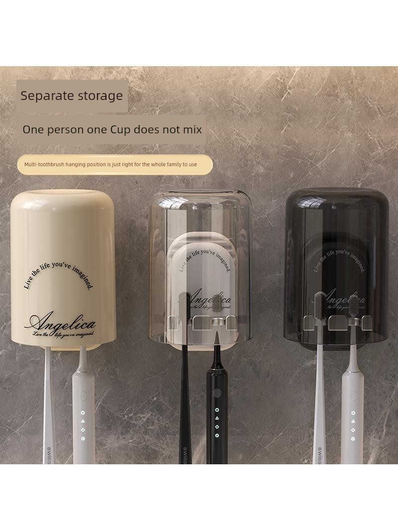 Jujiajia Toothbrush Rack Punch-Free Bathroom Wall-Mounted Cup Gargle Cup Storage Accessible Luxury Electric Teeth