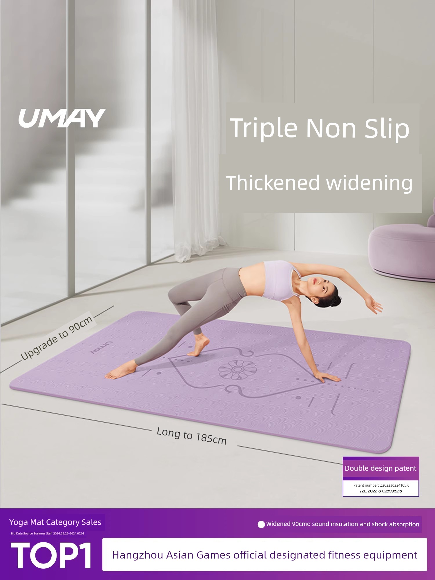 Women's Soundproof Dance Shock-Absorbing Sports Yoga Mat
