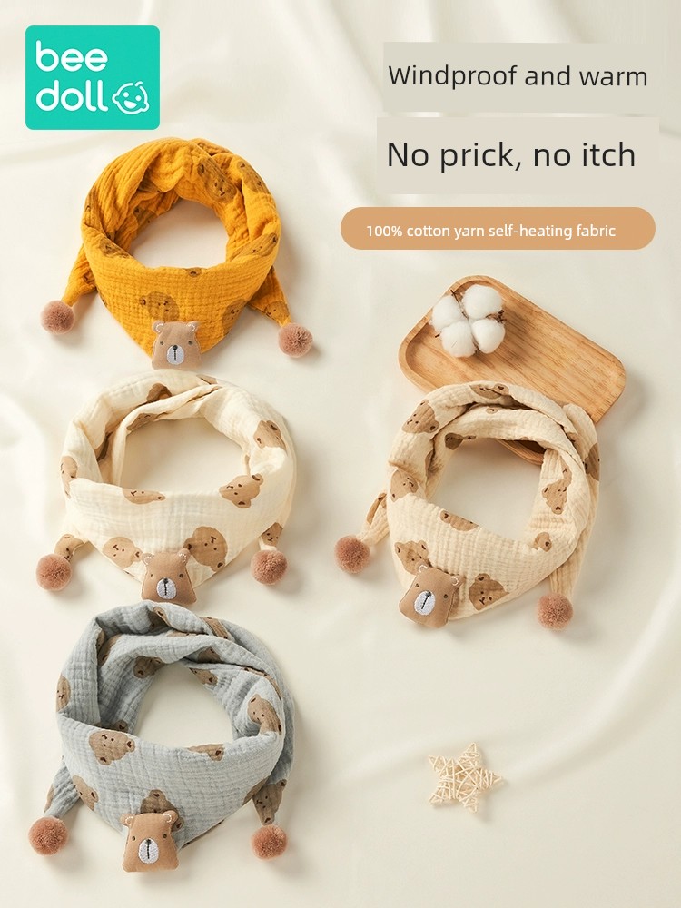 Infant Boys and Girls Kids Windproof Pure Cotton Scarf