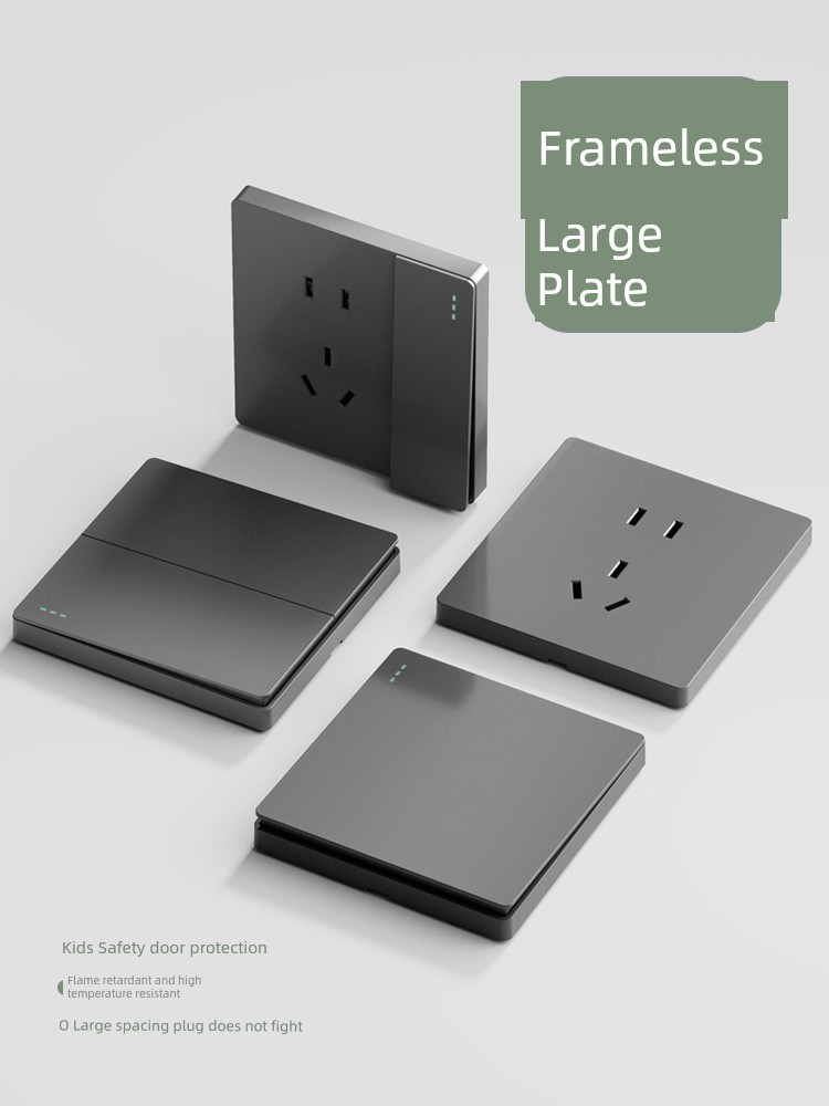 International Electrician 86-Type Gray Switch Socket Panel Wall Single-Switch Lamp Single Connection 1-Bit One-Switch Single-Control Switch