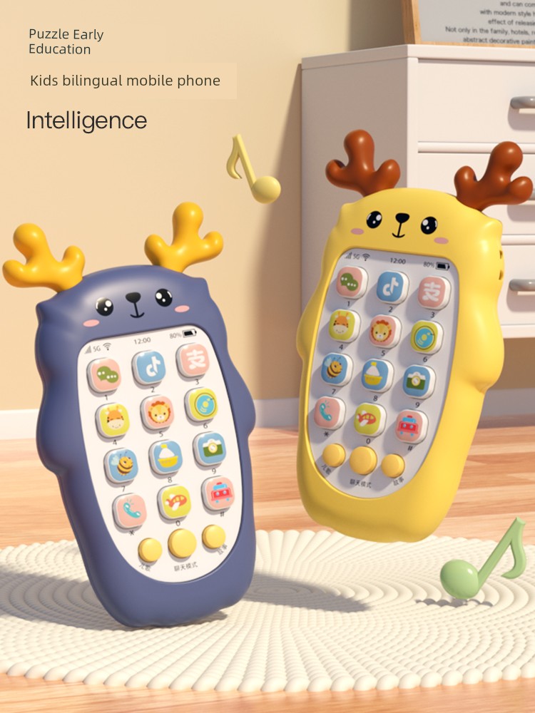 Kids Toy Mobile Phone 0-1 Year Old Baby Biteable Early Childhood Education Baby Multi-Function Music Phone Boys and Girls 3
