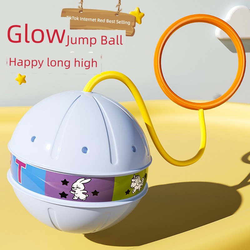 Kids Toy Jumping Ball Flash Swing Bouncing Ball Luminous Elastic Ball Ankle Ring Slip-on Boys and Girls Bounce Sports