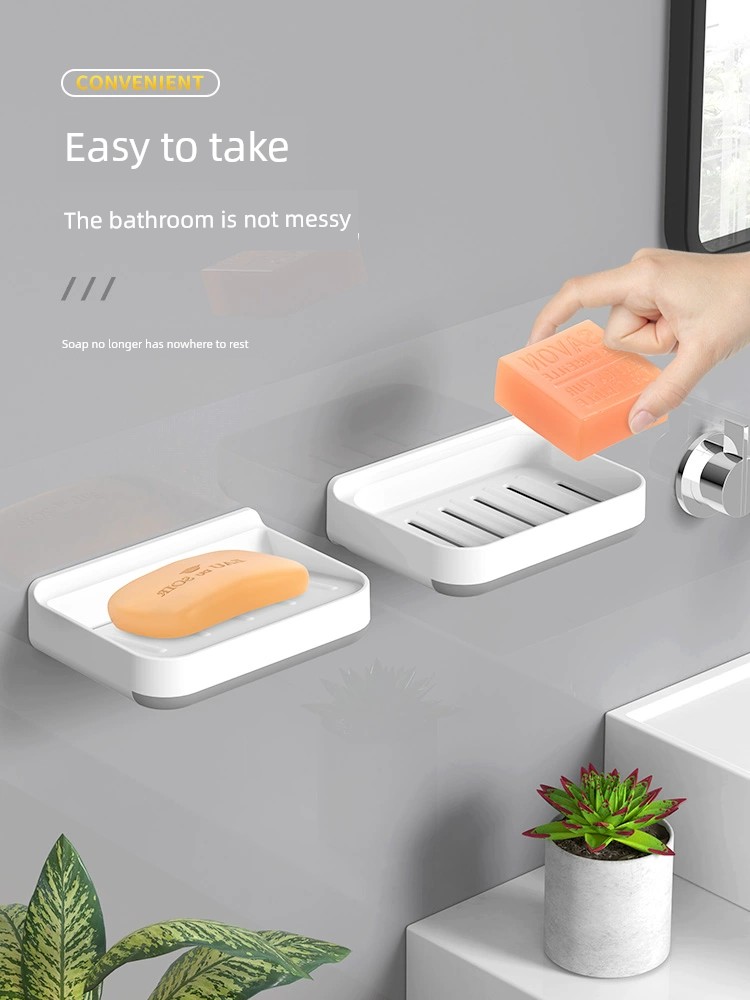 Wall-Mounted Creative Bathroom Storage Sucker Soap Box