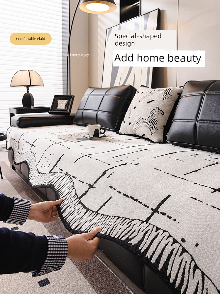 2025 New Arrival Living Room Sofa Cushion Non Slip Chenille Leather Sofa Cushion All Year Round Neutral Cover Cloth Three-Seat One Imperial Concubine
