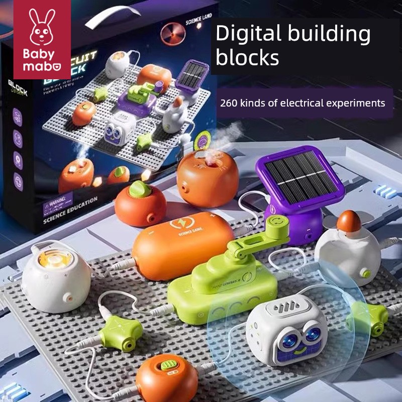 Kids Science Circuit Board Building Blocks Toy Elementary School Student Experiment Suit 6-10 Years Old Puzzle Gift for Males