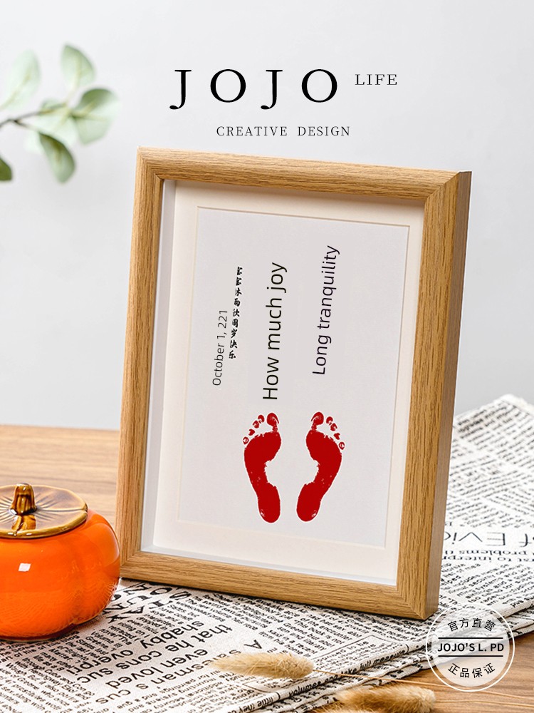 Jojo's L. Pd. Mr. Grocery. Photo Frame Hundred Days Hand and Foot Prints Commemorative Baby Newborn Baby | Negative