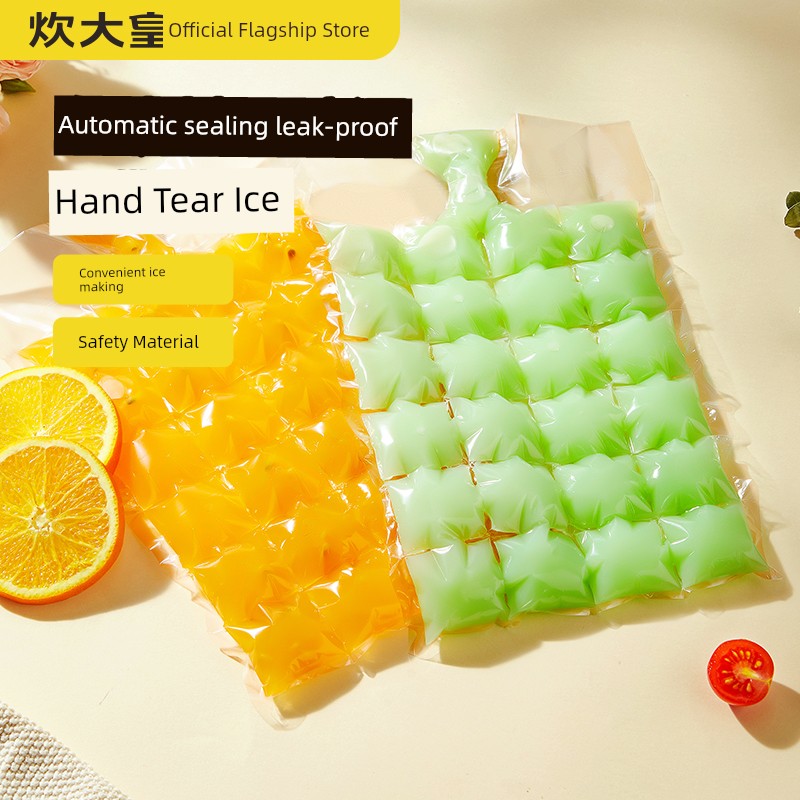 Cooker King Disposable Ice Pack Self-Sealing Ice Tray Bags Edible Homemade Passion Fruit Handy Gadget Ice Cube Mold