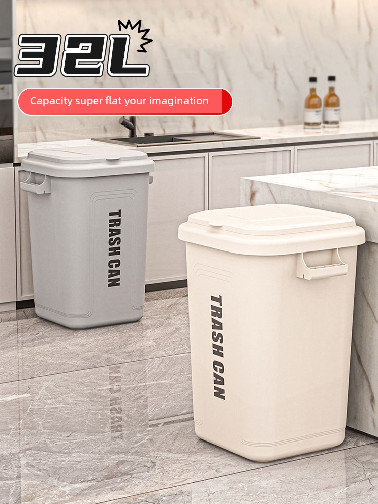 Kitchen Trash Can Large Large Capacity New with Lid For Home Bathroom Living Room Avoid Bending Kitchen Waste Dedicated Jar