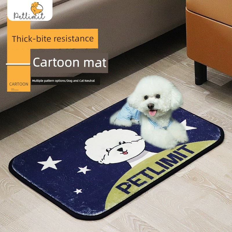 Thickened Dog Mat Mattress Dog Cage Pad Dog Small, Medium and Large Dogs Nest Pet Mat Autumn and Winter Bite-Resistant Supplies