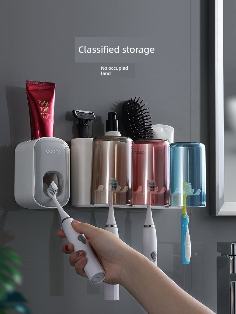 Toothbrush Holder Storage Rack 2025 New Arrival Bathroom Electric Washstand Toothpaste Cup For Home High-End Gargle Cup