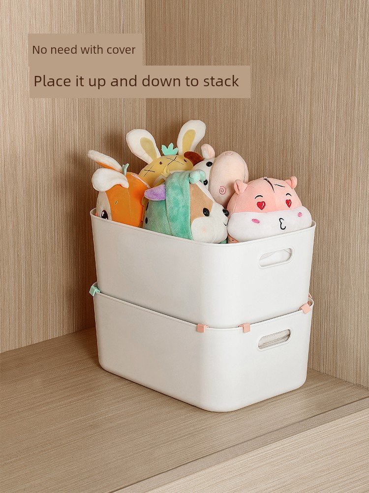 Uncovered Storage Box Superimposed Auxiliary Rod Fixed Buckle Storage Basket Storage Basket Four-Corner Support Frame Space-Saving Handy Gadget
