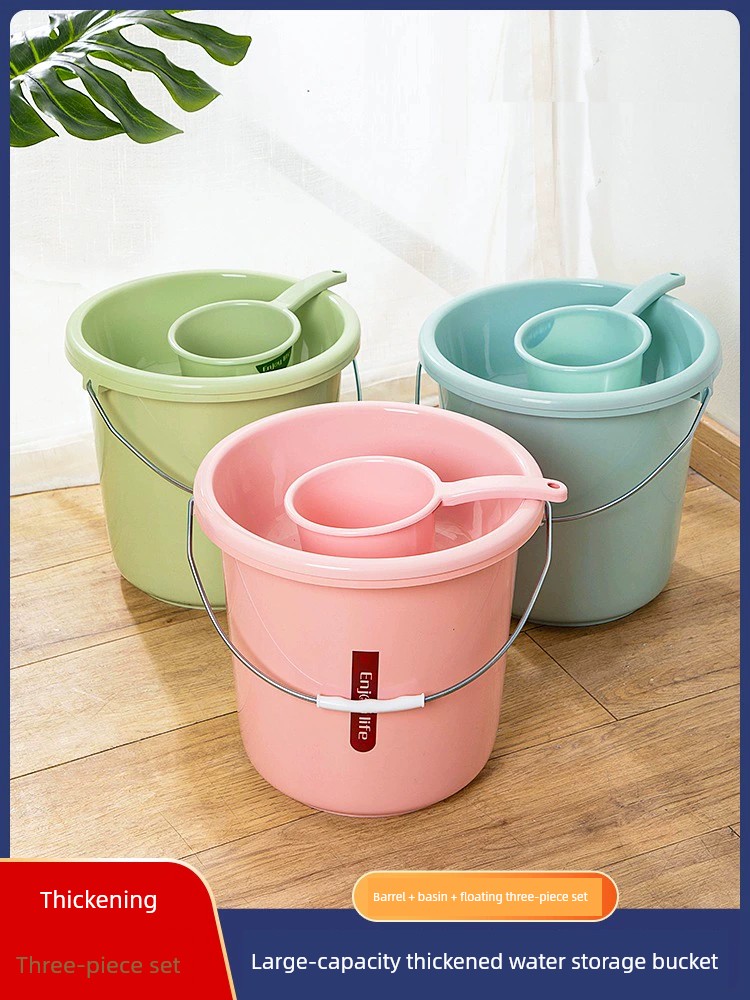Jujiajia Bucket Household Large Thickened Car Wash Plastic Bucket Student Dormitory Laundry Wash Water Storage Water Set