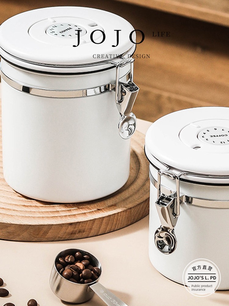 Jojo's L. Pd. Cold.304 Stainless Steel Exhaust Valve Breathing Seal Storage Tank with Spoon | Handle Cold