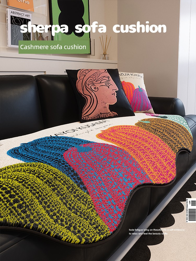 Accessible Luxury Fancy Pumpkin Sofa Cushion 2025 New Arrival Non Slip Straight Row Summer Ice Silk Sofa Seat Cover Cover Cloth