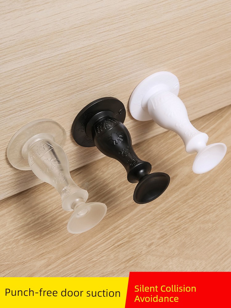 Door Stopper Punch-free New Anti-Collision Floor Suction Silicone Door Top Resistance Bathroom Door Stopper Door Touch Anti-Collision Mat Sucker