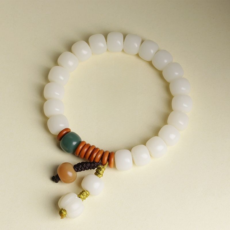 Crafts Women's Couple Cat's Paw Beads Carrying Strap White Jade