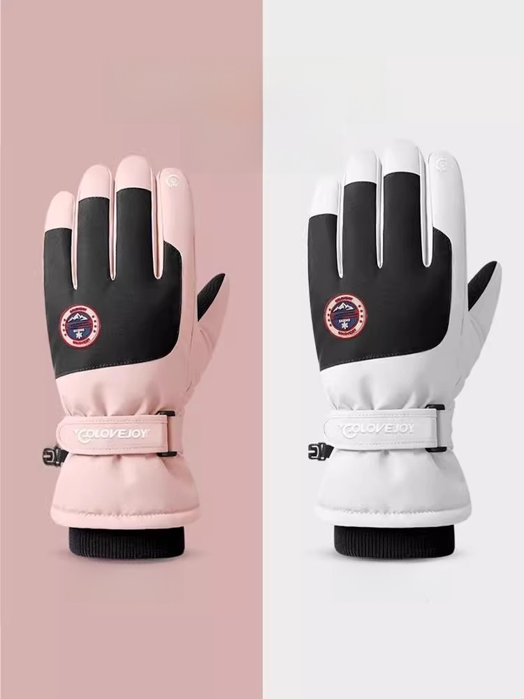 Winter Touch Screen Motorcycle Fleece-lined Rain-Proof Ski Gloves