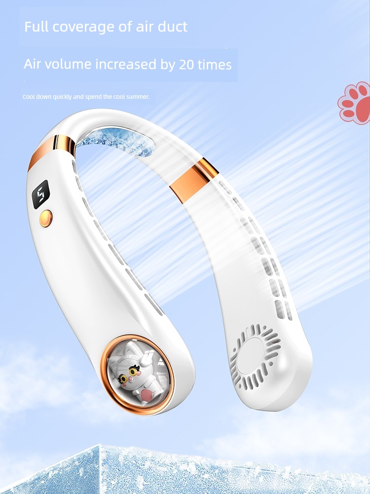 USB Charging Cooling Artifact Cute Pet Halterneck Fan