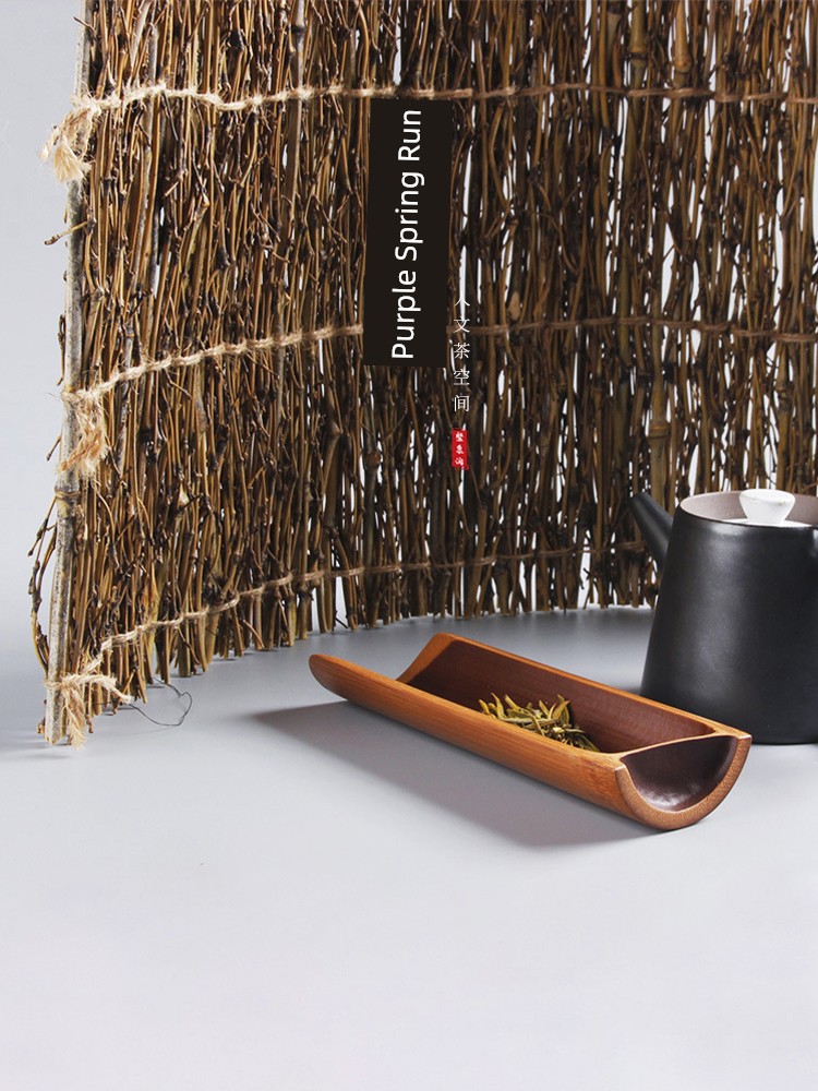 Jojo's L. Pd. Ziquan Jian. Bamboo Pole Photography Background Props Counter Mat Bamboo Woven Tea Mat | Qiaoque