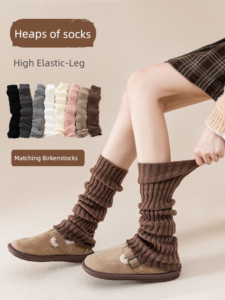 Foot Sock Chubby Girl Thick Leg Tube Pile Socks with Shark Pants Idle Style Snow Boots Warm 2025 Autumn and Winter New Women