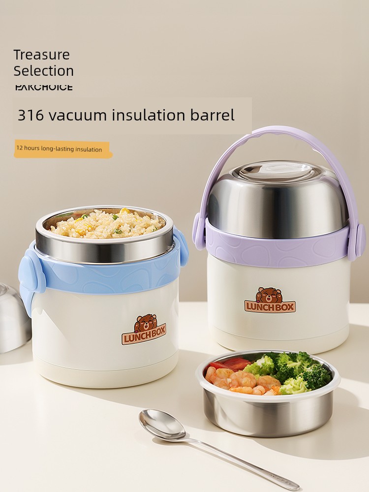 Insulated Lunch Box 24 Hours Long Insulation Portable 316 Stainless Steel Large Capacity Lunch Box Bag Lunch Box Insulated Bucket
