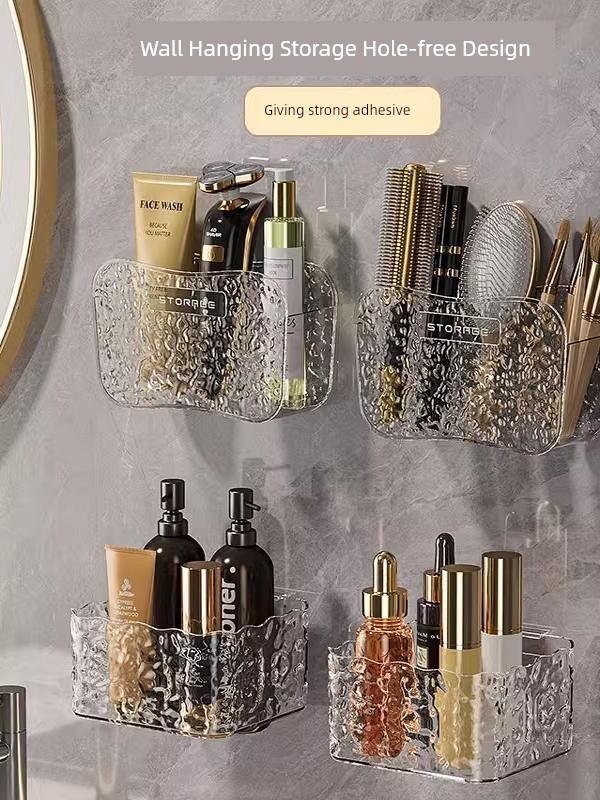Jujiajia Bathroom Rack Wall-Mounted Washstand Wall-Mounted Toilet Bathroom Cosmetics Storage Box