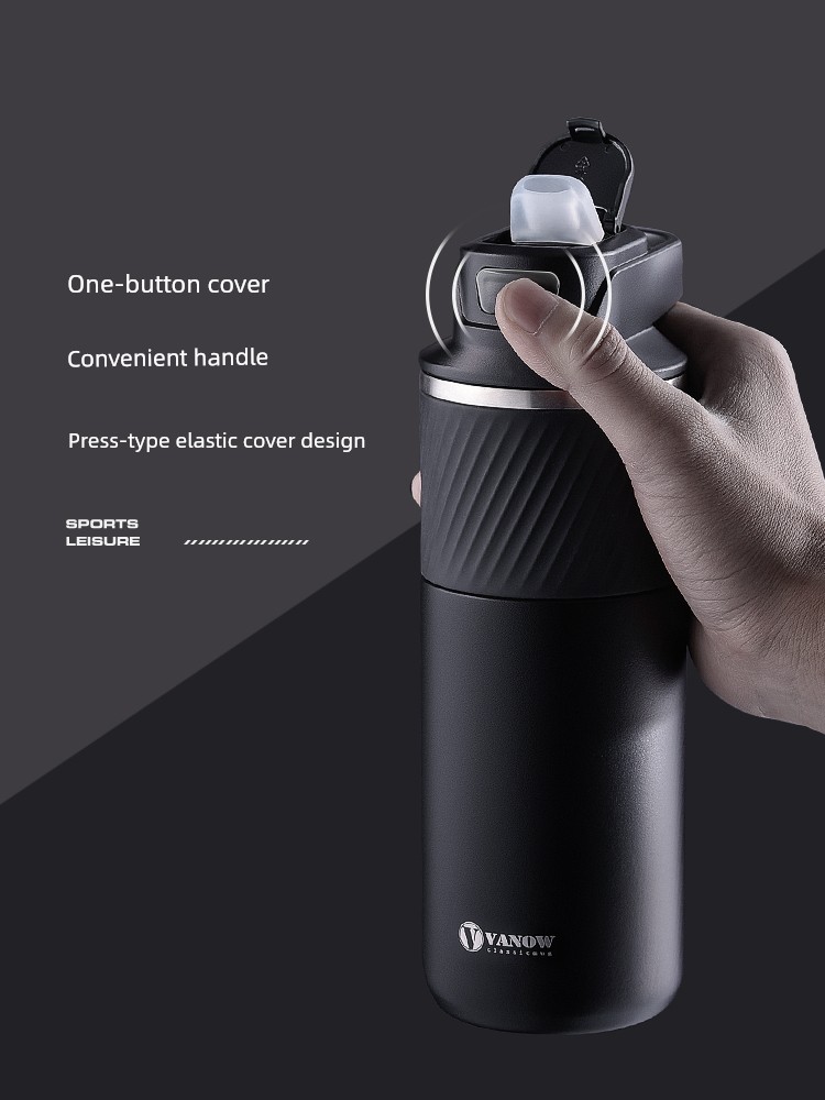 Vanow Summer Vacuum Cup Men's Sports Fitness Portable 316 Stainless Steel Creative Straw Vacuum Cup Women's Water Cup