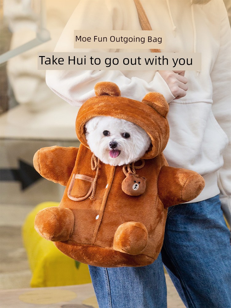 Pet Dog Hippie Dog Cute Fun Messenger Bag for Outing Handy Gadget Autumn Warm with Velvet Dog Bag for Small Size Dogs