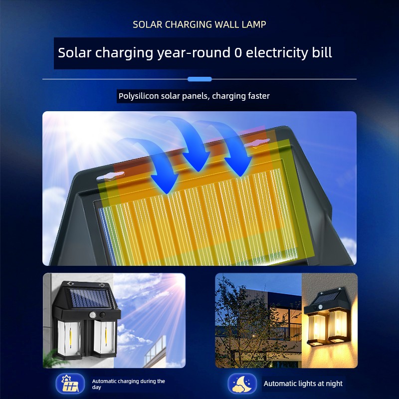 Solar Induction Lamp Outdoor Wall Lamp Balcony Light Entry Door Led Atmosphere Courtyard Garden Waterproof Wall Lamp