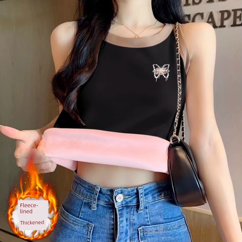 Жилет Heattech, женский, с подкладкой из флиса, утепленный, с бретельками, базовый, теплый, новинка 2025, бестселлер