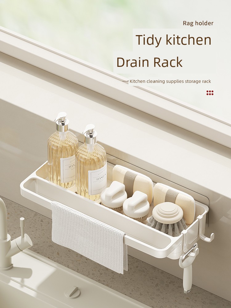 Rag Wall Hanging Drill-Free Shelf Faucet Kitchen