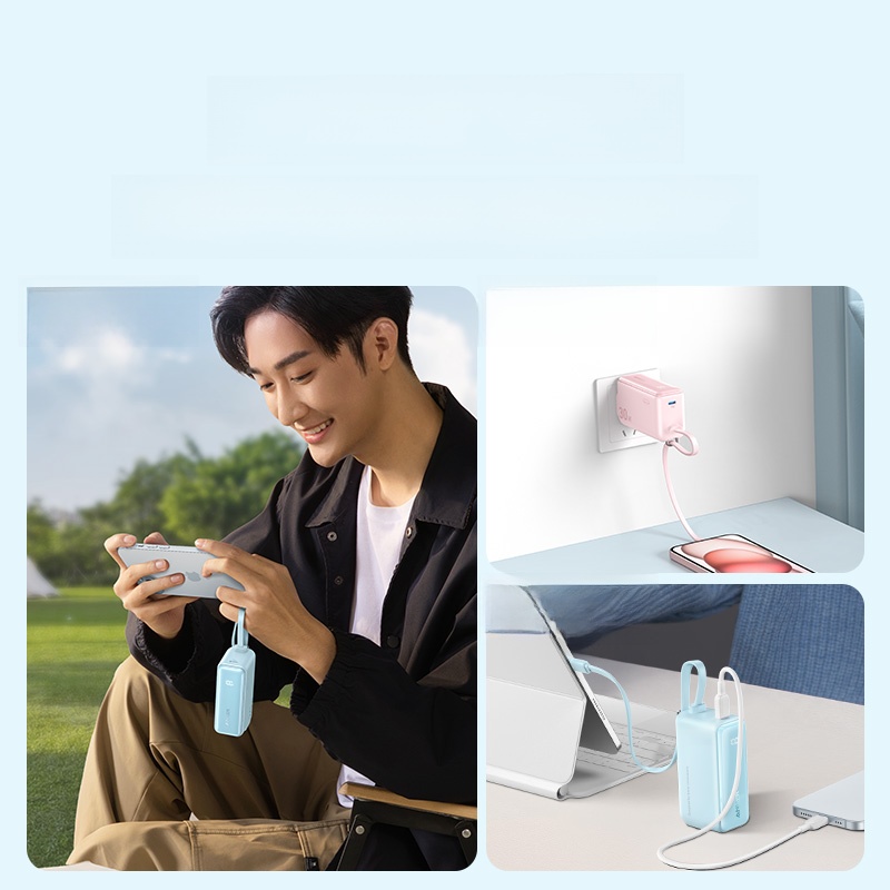 Anker Anker Energy Bar with Cable Power Bank Small Portable Two-in-One Charger Plug Movable Power Supply