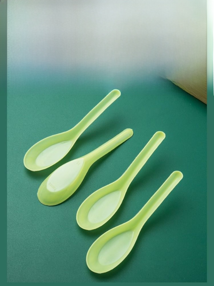 S103 Disposable Spoon Plastic Soup Spoon Food Grade Tableware Takeaway Commercial Spoon Transparent Pp Fast Food Spoon Independent