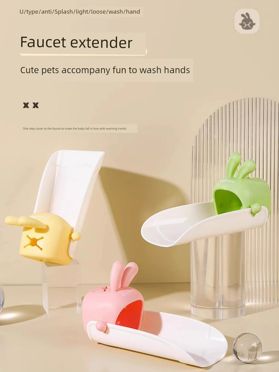 Auspicious Rabbit Faucet Sprinkler Kids Cartoon Guide Gutter Long Neutral Splash-Proof Bathroom Bathroom Kitchen