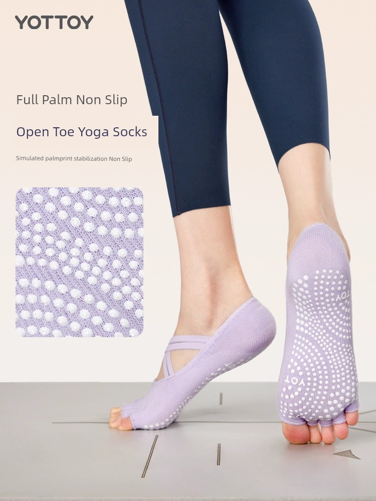 Yoga Socks Children's Toe Socks Open Finger Indoor Fitness Athletic Socks Split Toe Anti-Skid Shock Absorption Pilates Women's Low-Cut Liners Socks
