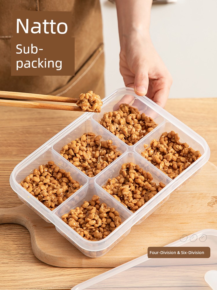 Natto Separately Packed Case Grains Rice Freezer Box Food Grade Frozen Meat Sealed Fresh-Keeping Box Portable Portable Nut Box