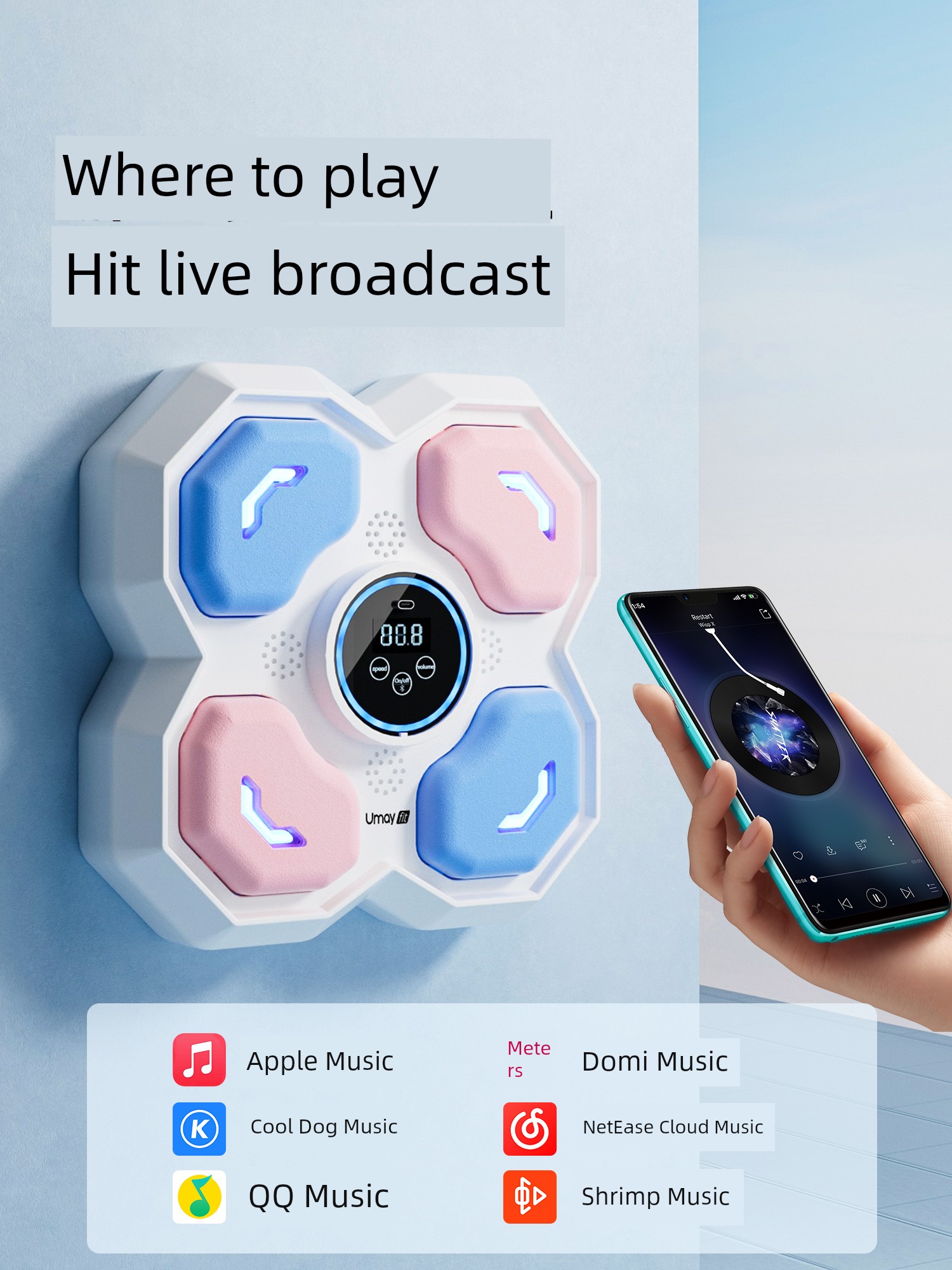 Smart Music Boxing Machine For Home Training Equipment Wall Target