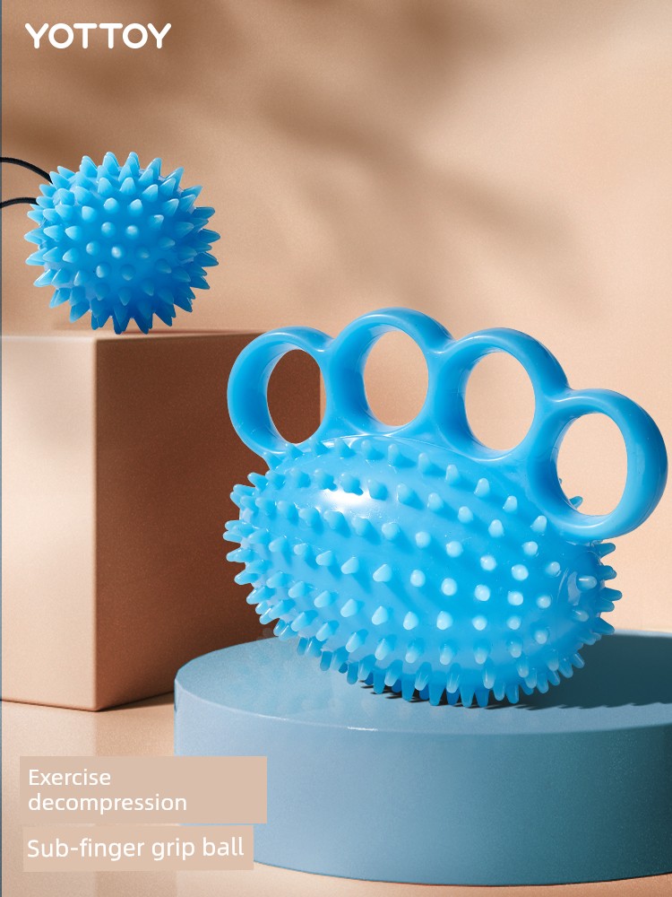 Spring Grip Professional Hand Strength Rehabilitation Training Equipment Five Finger Strength Silicone Grip Ring Ball Exercise Hand Strength Equipment