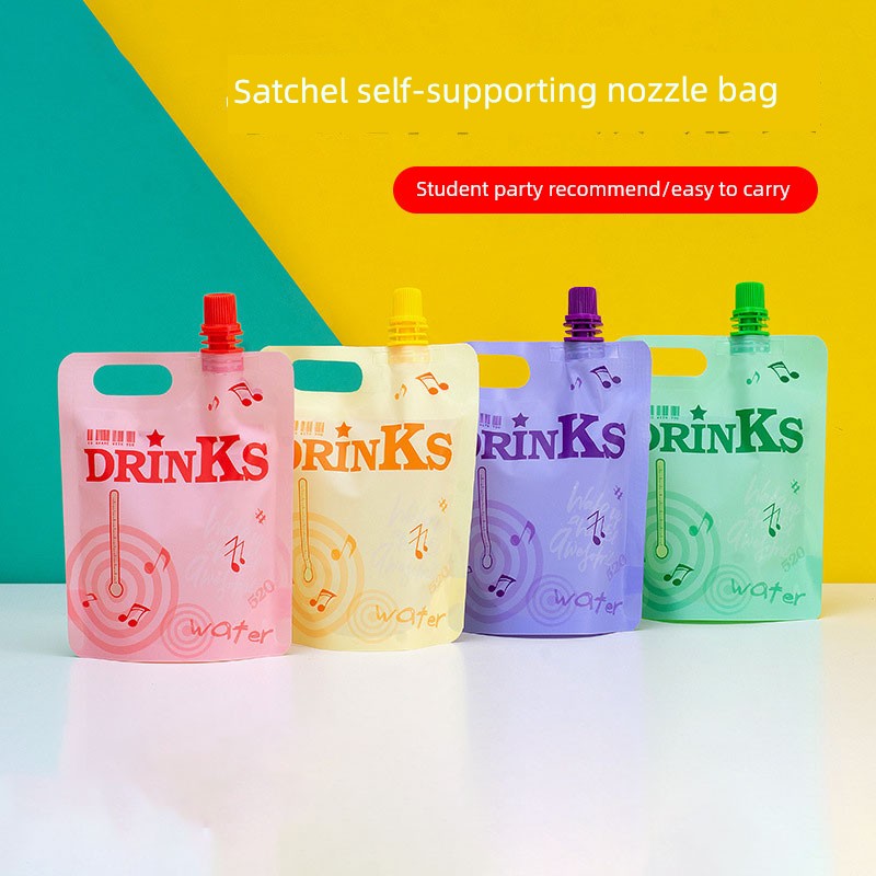 Color Satchel Suction Nozzle Bag Self-Supporting Jelly Liquid Beverage Packing Bag Disposable Convenient Food Grade Juice Packaging