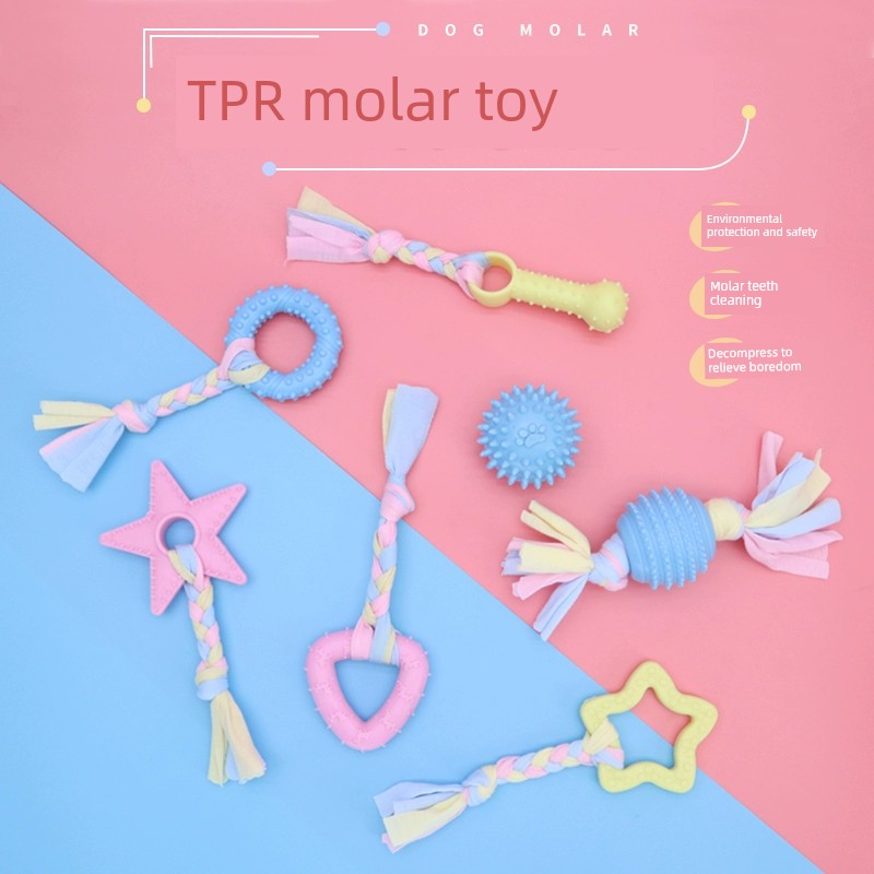 Petlimit Pet Dog Molar Toy Ball Bite-Resistant Molar Rod Relieving Stuffy Fabulous Appliance Small, Medium and Large Dogs