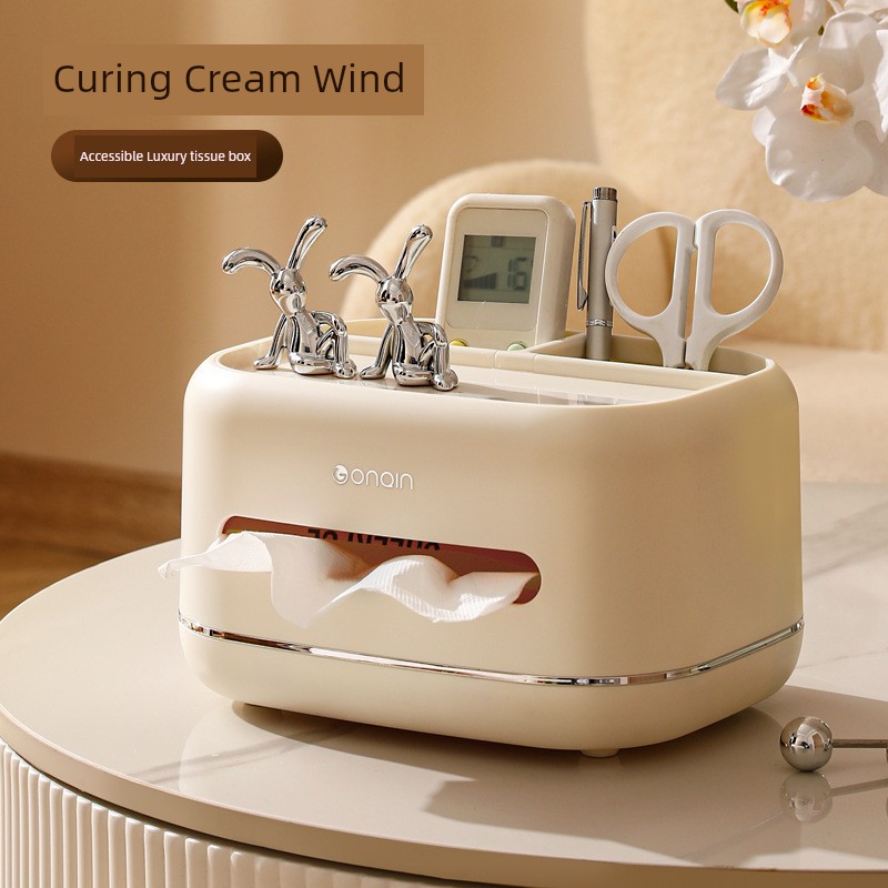 Cream Style Paper Extraction Box For Home Living Room Coffee Table Restaurant Ideas Minimalist Multifunctional Remote Control Napkin Box