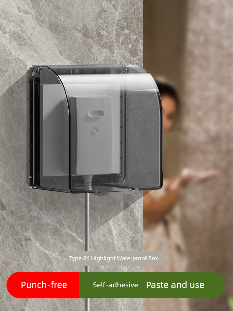 86 Type Extra Height Extra Large Socket Waterproof Cover Bathroom Bathroom Leakage Switch Water Proof Cover for Switch Water Heater Protective Cover